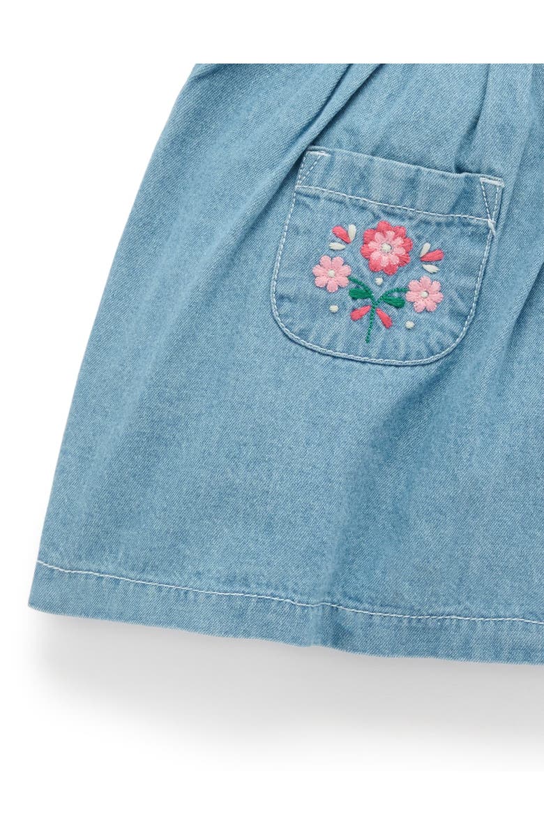 Purebaby Embroidered Pinnie & Tee Set, Alternate, color, Faded Denim