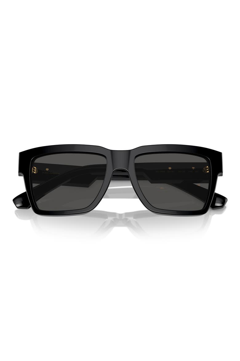 55mm Pilot Sunglasses, Main, color, BLACK