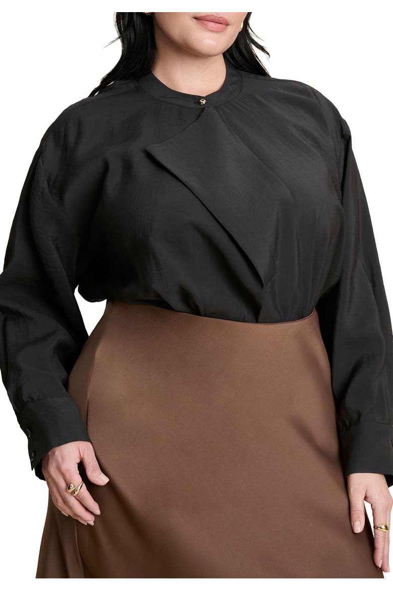Surplice Collared Top, Main, color, BLACK ONYX