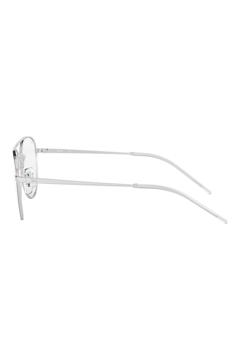 Unisex 55mm Aviator Optical Glasses, Alternate, color, BLACK SILVER