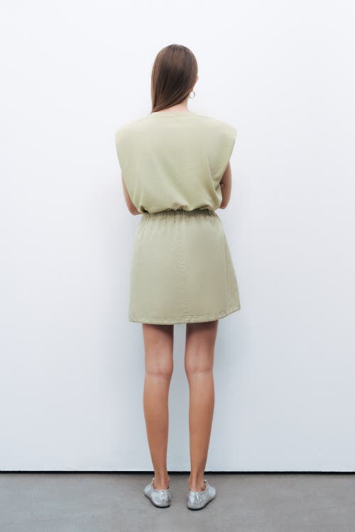 Nocturne Mini Skirt With Cargo Pocket In Olive Green