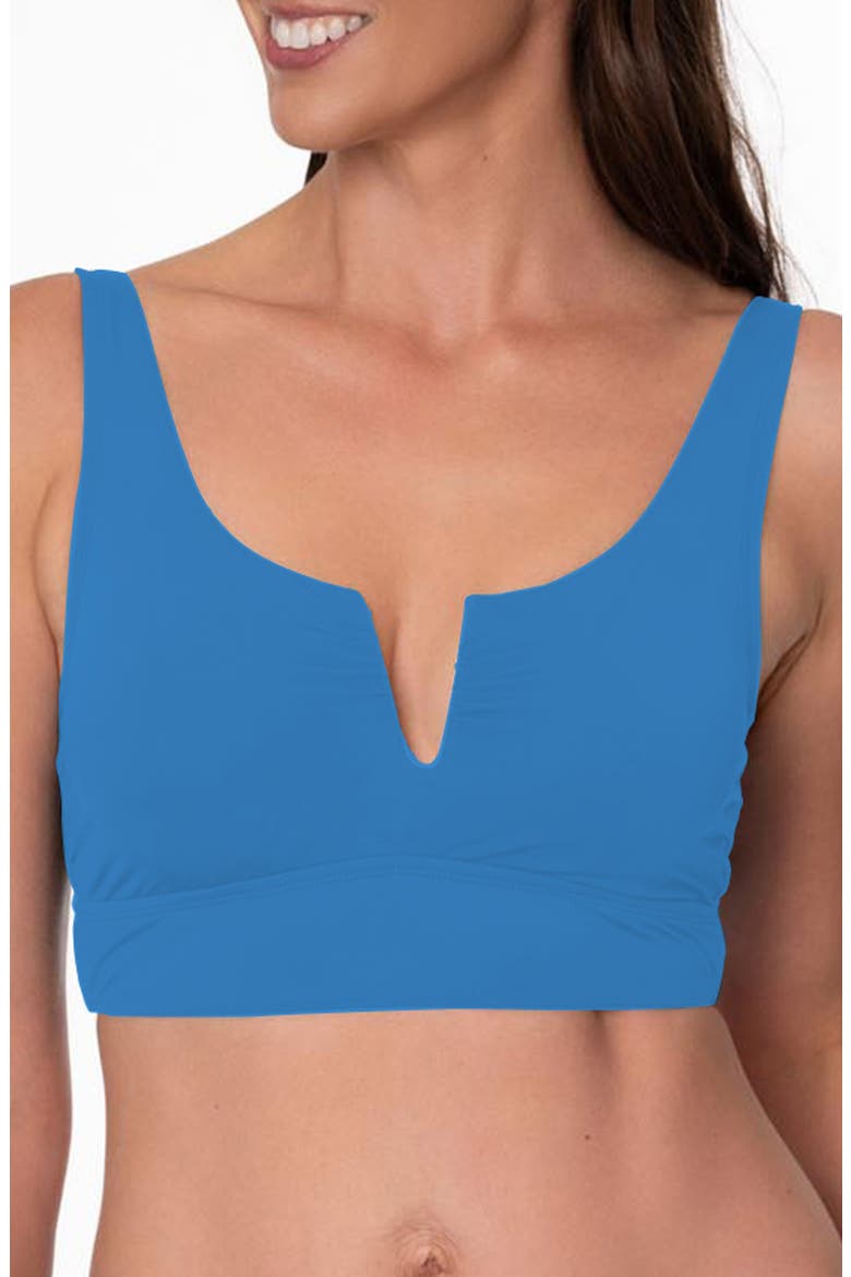 Luisa Notch Neck Midkini Swim Top, Main, color, CORNFLOWER