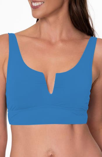 Jantzen Luisa Notch Neck Midkini Swim Top In Cornflower