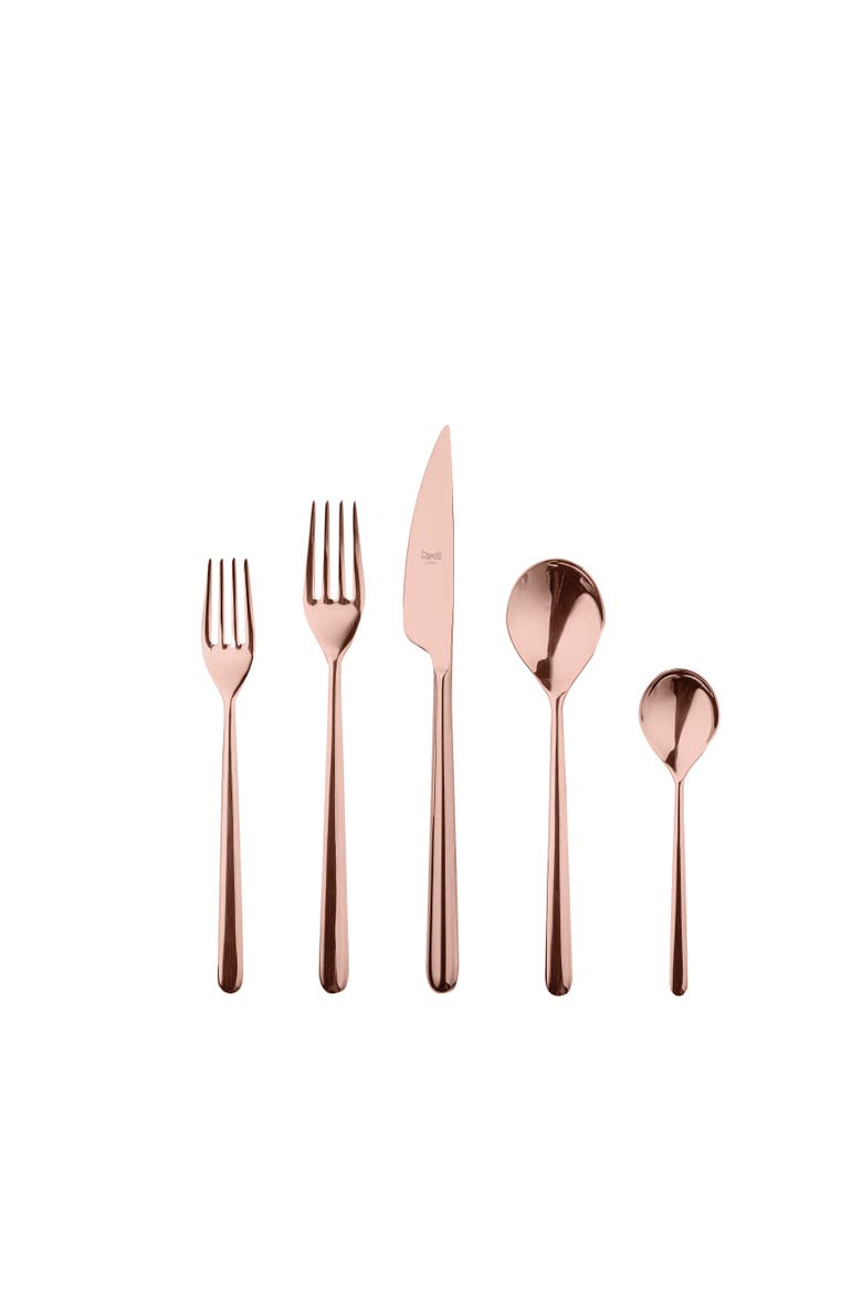 Linea Flatware Set - 20 Pieces, Main, color, Bronze