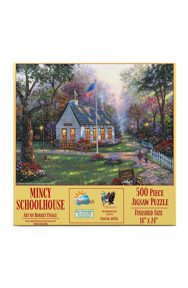 Sunsout Mincy Schoolhouse 500 piece Jigsaw Puzzle for Adults, Alternate, color, Multicolor