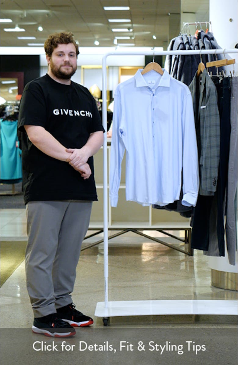 4Flex Modern Fit Diamond Print Knit Dress Shirt, sales video thumbnail