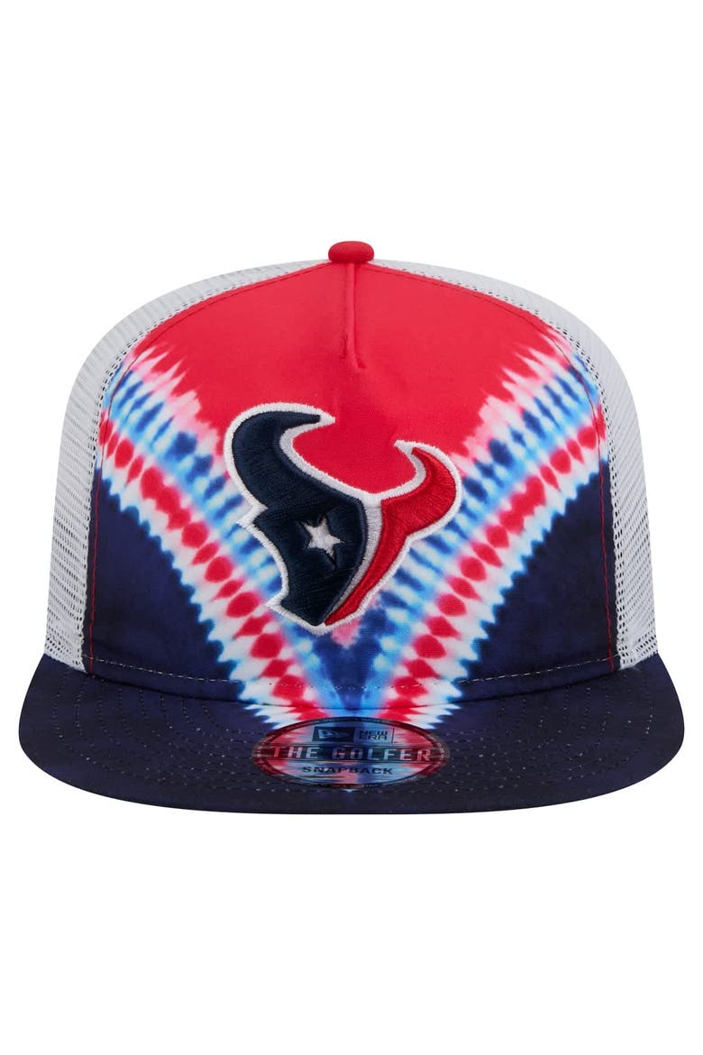 Men's New Era Red/Navy Houston Texans Throwback Dye Golfer Snapback Hat, Alternate, color, Red