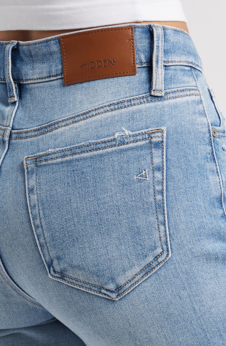 HIDDEN JEANS Distressed Fray Hem Straight Leg Jeans, Alternate, color,