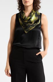 AllSaints Monica Iris Silk Square Scarf