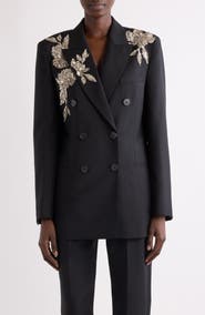 Givenchy Sequin Embellished Slashed Wool & Mohair Jacket