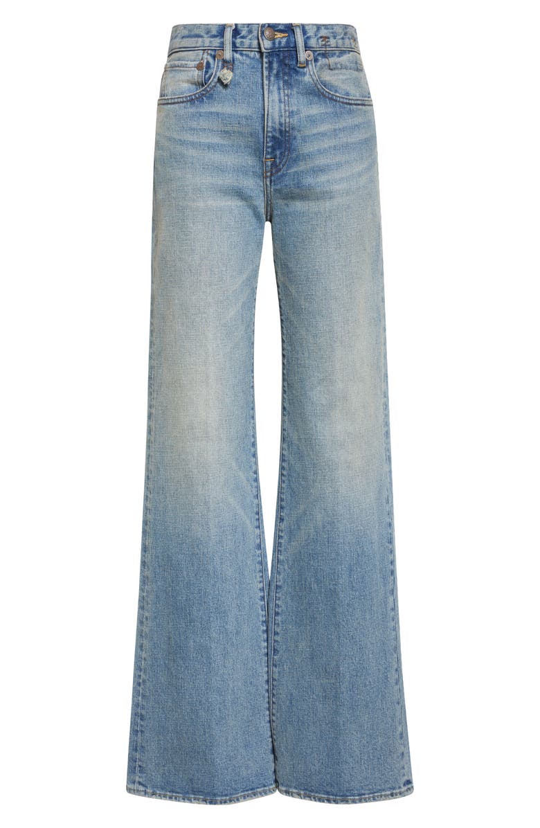 R13 Distressed Straight Leg Jeans, Alternate, color, Patton Blue Stretch
