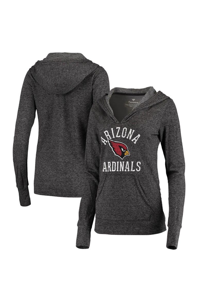Women's Fanatics Branded Black Arizona Cardinals Doubleface Slub Pullover Hoodie, Main, color, Black