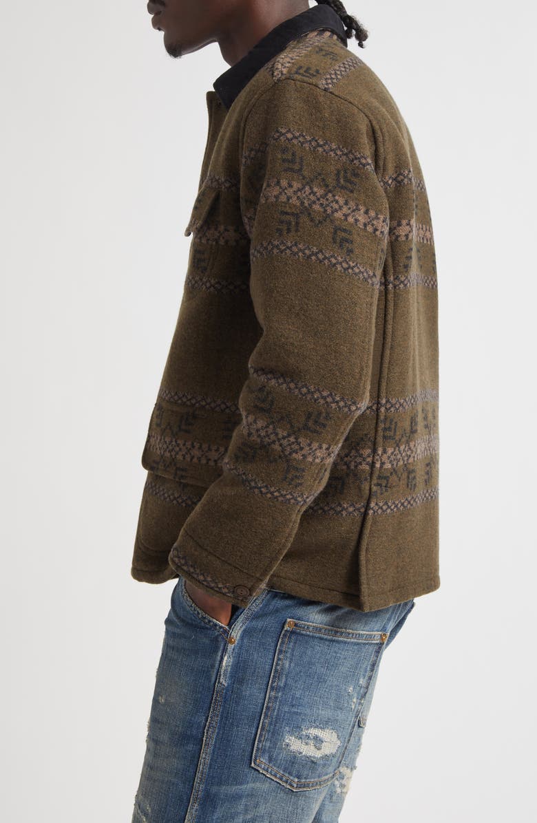 Double RL Double Face Wool Blend Jacquard Jacket, Alternate, color,