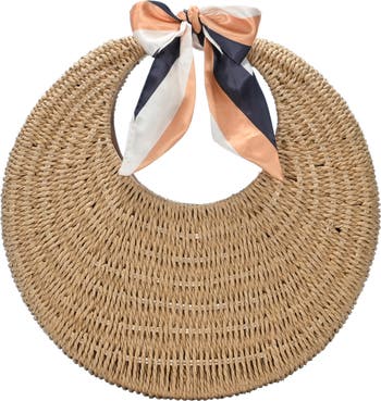 Structured Woven Straw Hobo Shoulder Bag