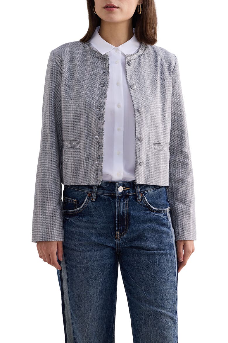 Lady Jacket in Cotton Tweed, Alternate, color, Steel Breeze