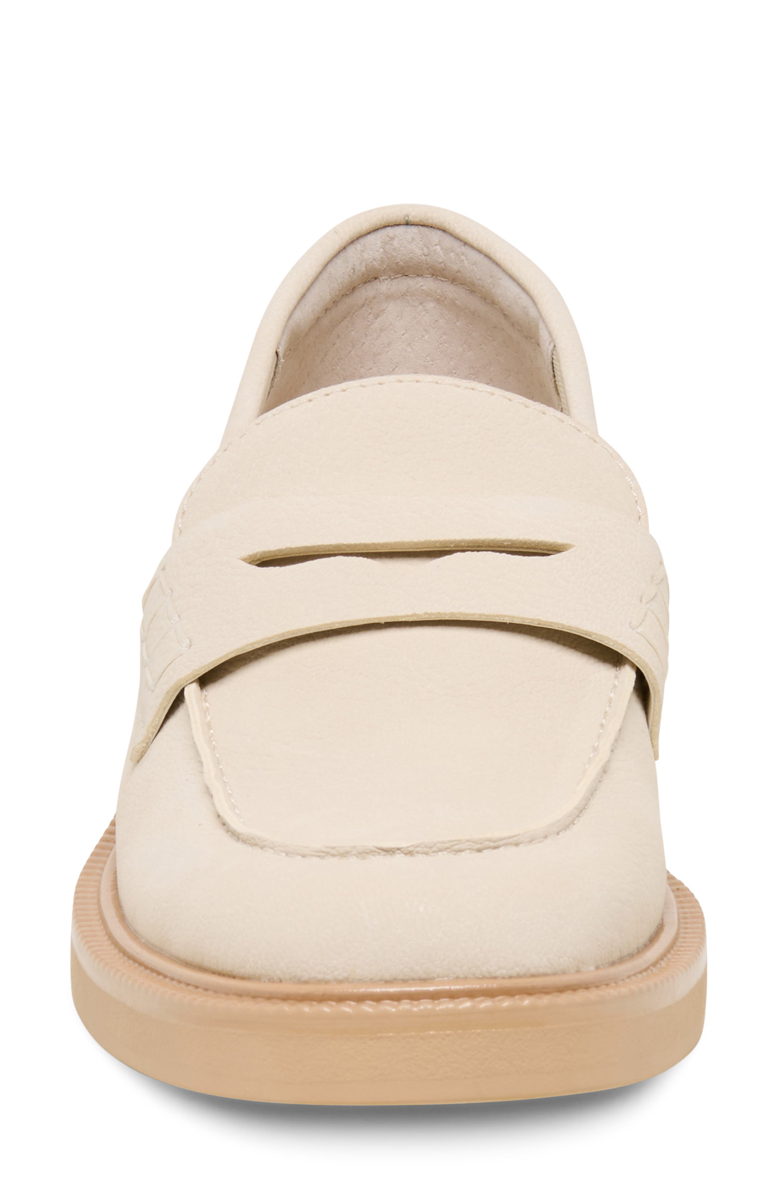 Tiggy Penny Loafer, Alternate, color, CREME NUBUCK