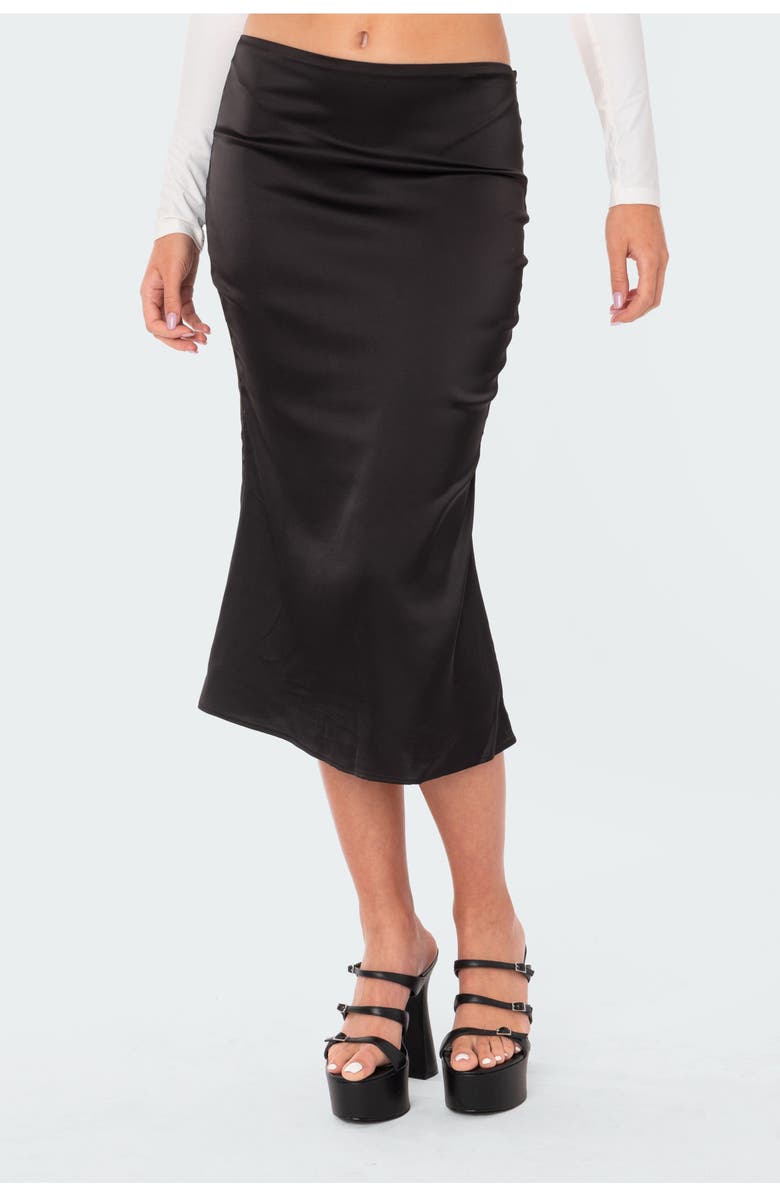 EDIKTED Low Rise Satin Midi Skirt, Alternate, color, 