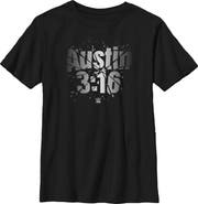 WWE Boy's WWE Austin 316 Shattered Logo  Graphic T-Shirt