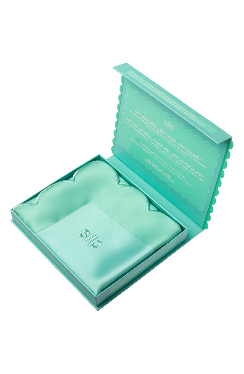 slip Sunshade Pure Silk Pillowcase, Alternate, color, Turquoise