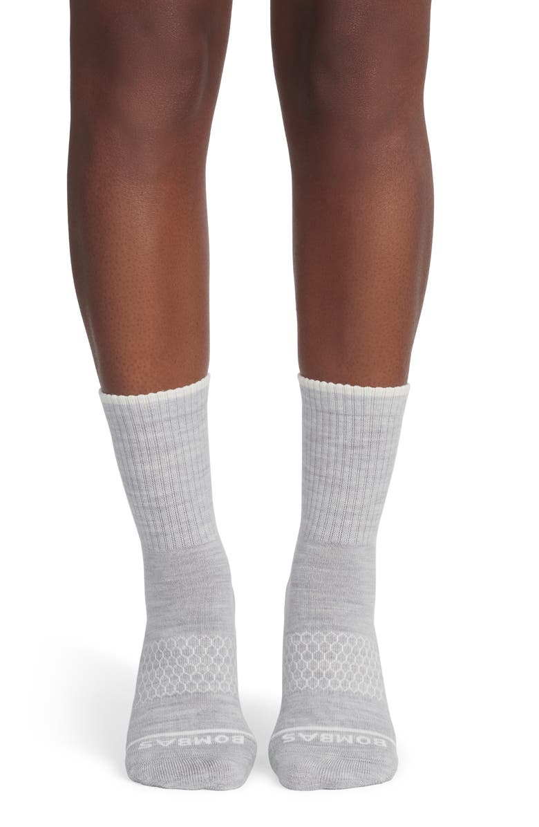 Bombas Heathered Merino Wool Blend Crew Socks, Alternate, color,