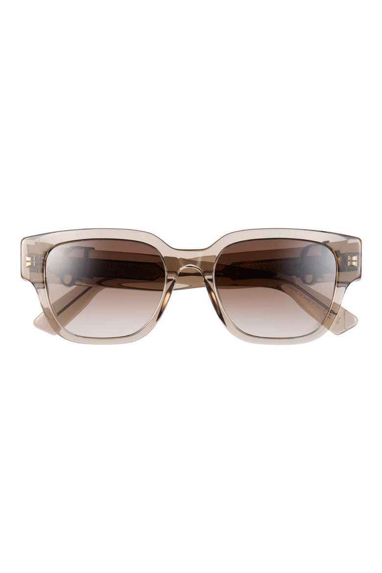 'DiorOblique S1I 53mm Square Sunglasses, Main, color, LIGHT BROWN/ GRADIENT BROWN