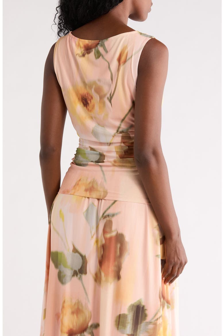 Print Mesh Top, Alternate, color, LIGHT PEACH