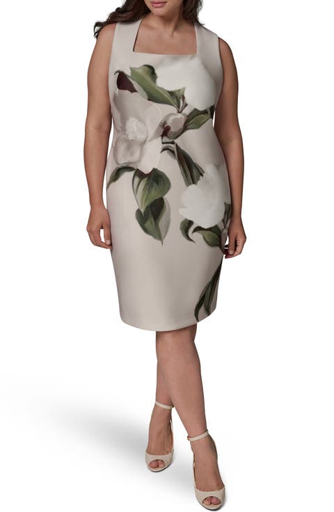 Print Sleeveless Sheath Dress