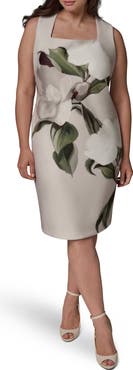 DONNA KARAN Print Sleeveless Sheath Dress