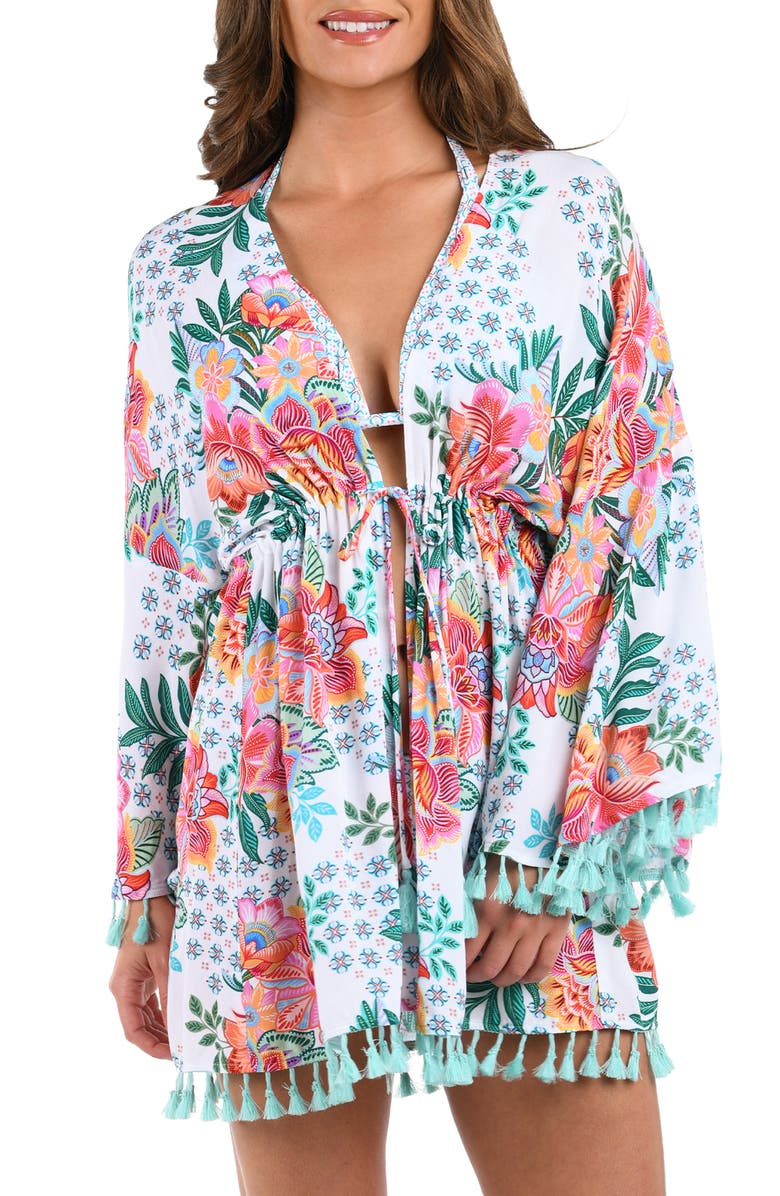 La Blanca Riviera Tie Front Cover-Up, Main, color, White