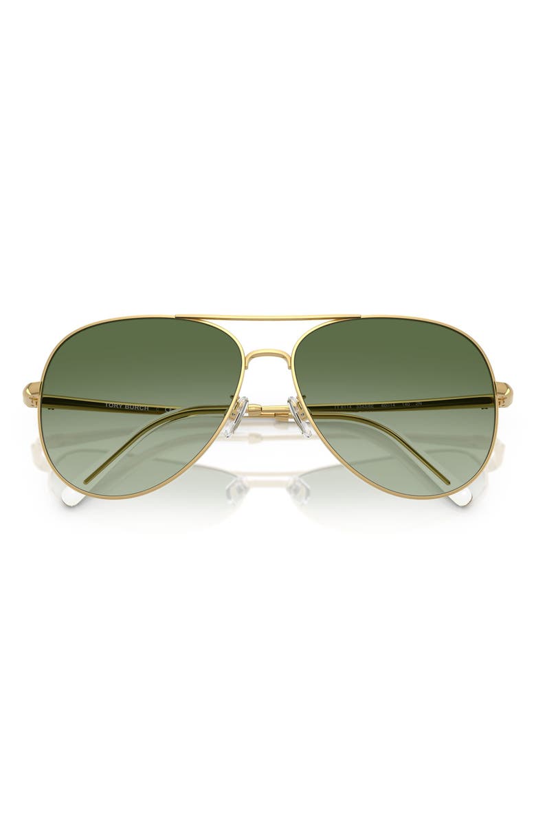Tory Burch 60mm Pilot Sunglasses, Alternate, color, Green Gradient