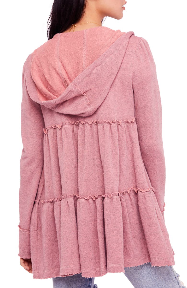 Free People Trapeze Hoodie, Alternate, color, Rose