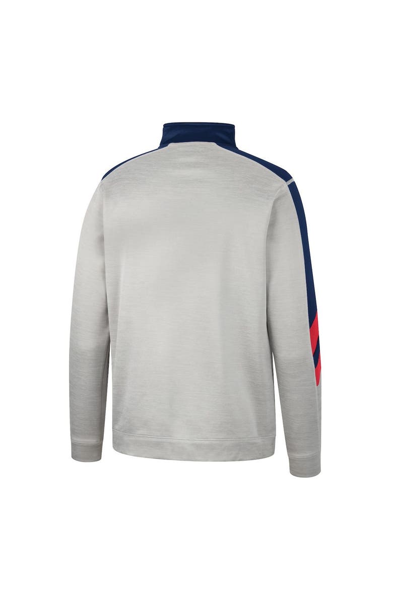 COLOSSEUM Men's Colosseum Gray/Navy Ole Miss Rebels Bushwood Fleece Quarter-Zip Jacket, Alternate, color, 