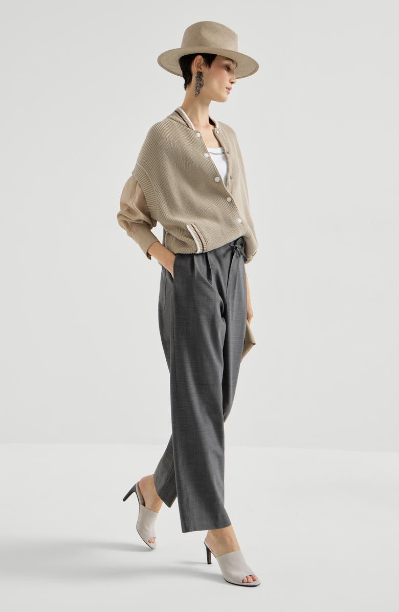 Brunello Cucinelli Tailored track trousers, Alternate, color, Medium Grey