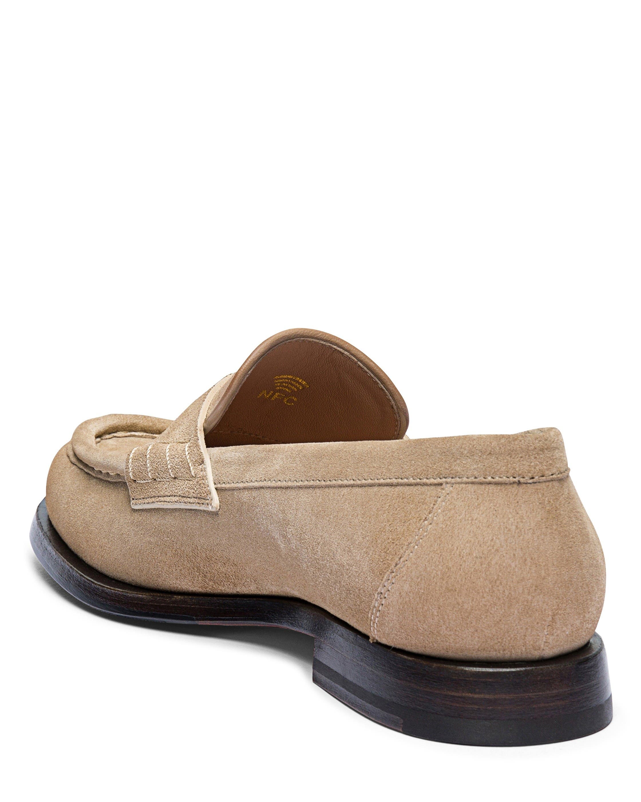 Santoni Women's Suede Penny Loafer, Alternate, color, Natural