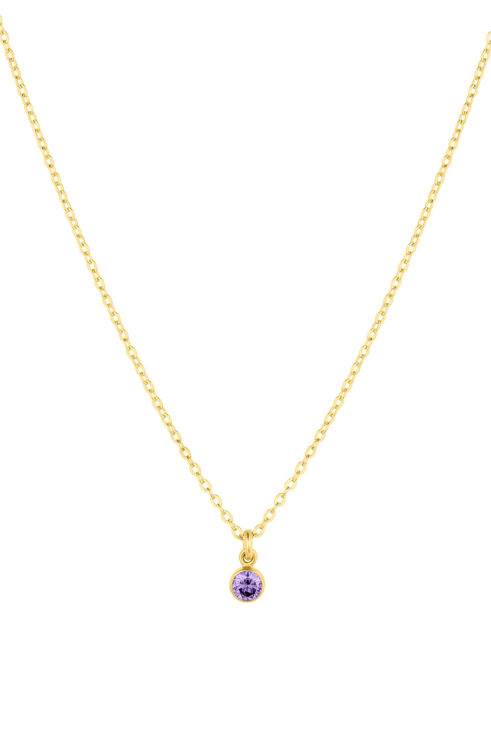 Set & Stones Birthstone Charm Necklace In Gold