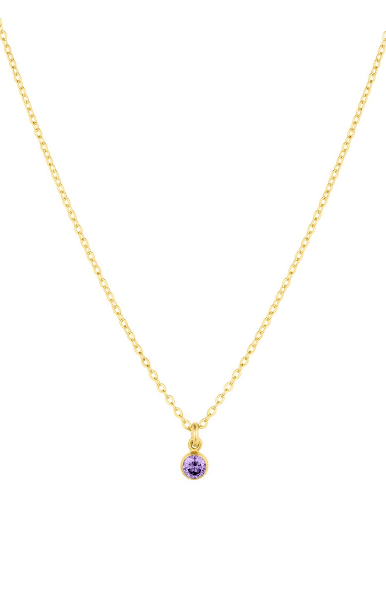 Set & Stones Birthstone Charm Necklace, Main, color, Gold / June