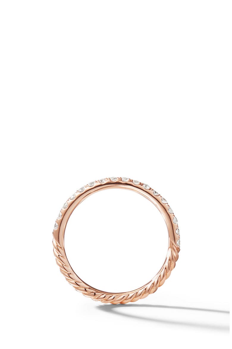Cable Pavé Band Ring with Diamonds, Alternate, color, ROSE GOLD/ DIAMOND