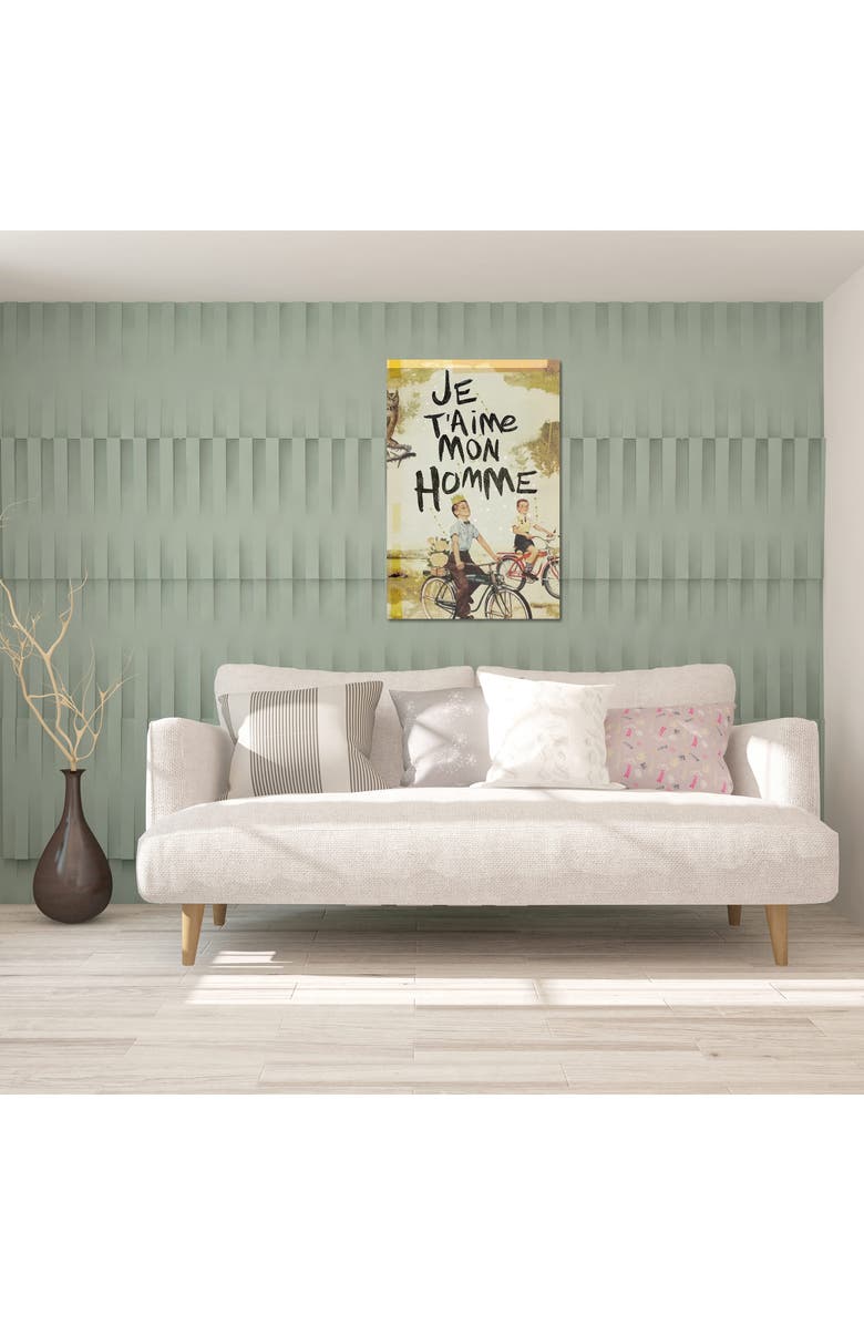 iCanvas Je T'aime Homme by Heather Landis Wall Art, Alternate, color, Green