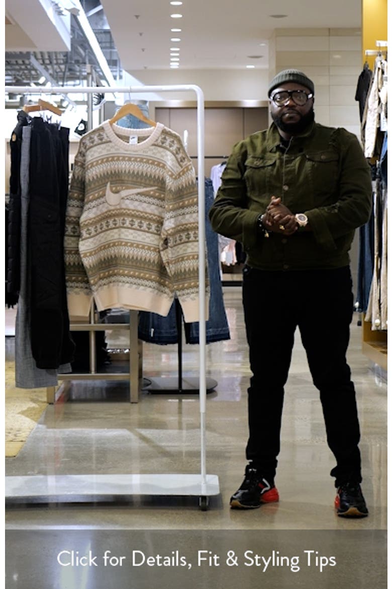 Life Fair Isle Swoosh Wool Blend Crewneck Sweater (Men) | Nordstrom