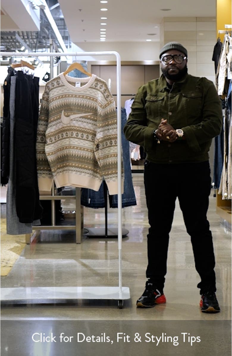 Life Fair Isle Swoosh Wool Blend Crewneck Sweater, sales video thumbnail