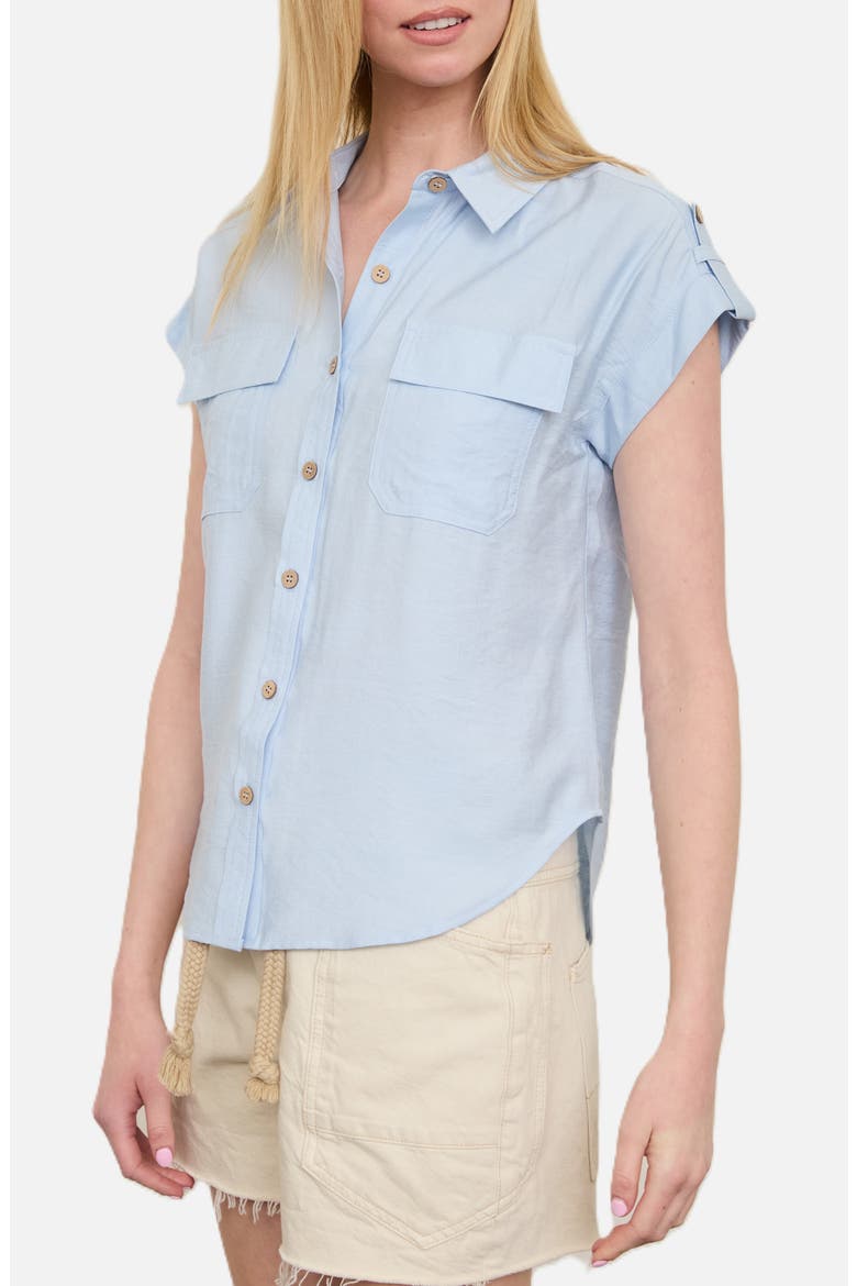 Button Front Shirt, Alternate, color, ICE BLUE