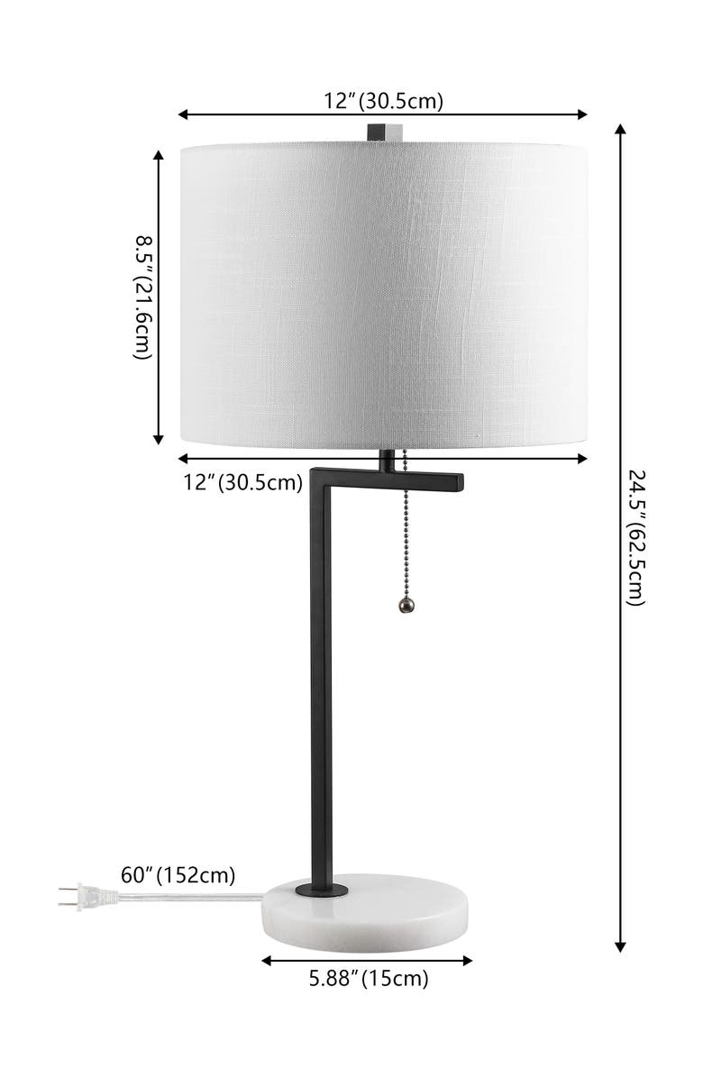 JONATHAN Y Alyssa 24.5" Metal/Marble LED Table Lamp, Brass Gold/White, Alternate, color, Black