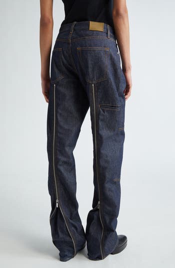 Dual Zip Carpenter Straight Leg Jeans