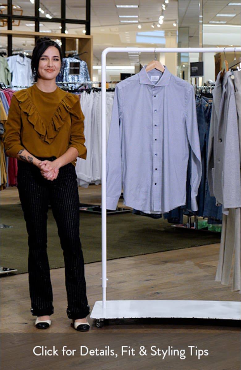 Geometric Poplin Modern Fit Stretch Dress Shirt, sales video thumbnail