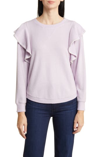 Wit & Wisdom Ruffle Crewneck Sweater