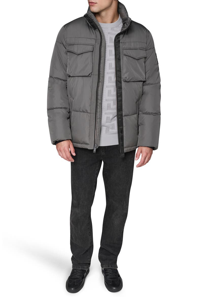 Quilted Puffer Jacket, Alternate, color, GREY