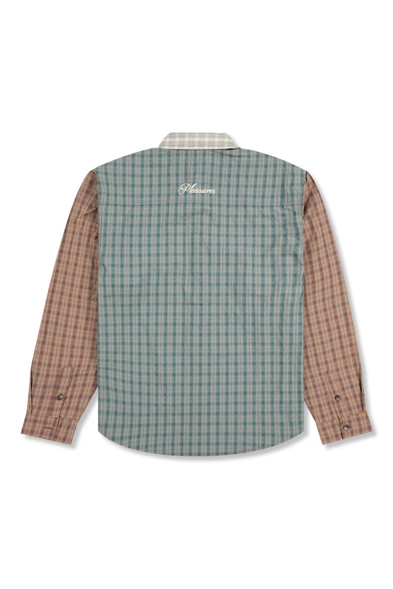 Dazed Mismatched Plaid Button-Up Shirt, Alternate, color, MULTI