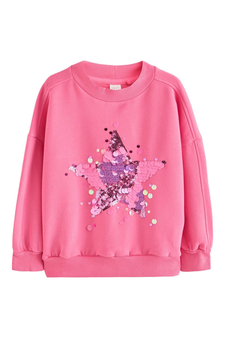 Kids' Sequin Star Sweatshirt, Main, color, PINK
