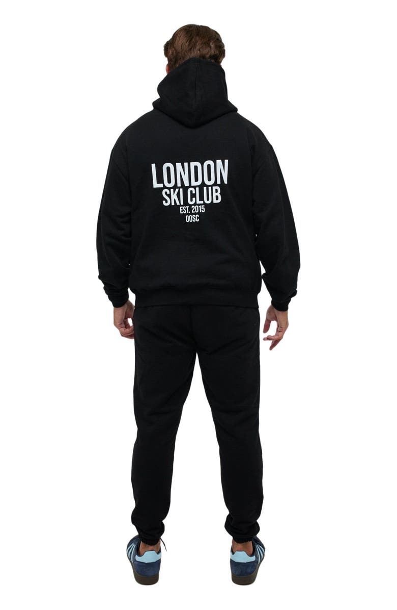 OOSC London Ski Club Oversize Hoodie - Black, Alternate, color, 