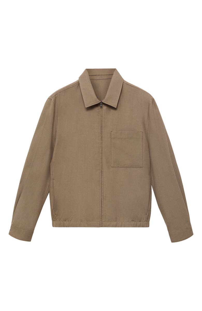 MANGO Lyocell Blend Jacket, Alternate, color, Brown